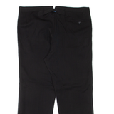Pleated Mens Trousers Black Regular Straight W39 L28