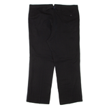 Pleated Mens Trousers Black Regular Straight W39 L28