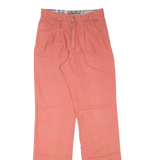 Pleated Womens Trousers Red Relaxed Straight W28 L36