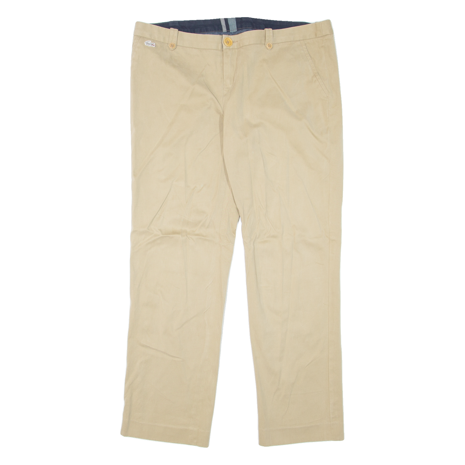 LACOSTE Chino Womens Trousers Beige Regular Straight W34 L27