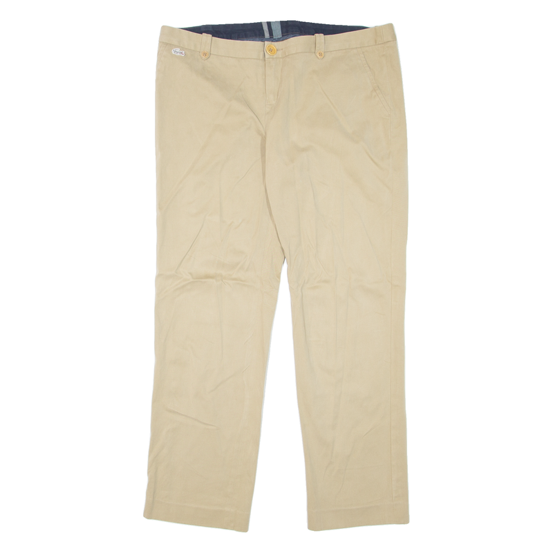 LACOSTE Chino Womens Trousers Beige Regular Straight W34 L27
