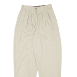 ANNA MONTANA Pleated Womens Trousers Beige Regular Mom W24 L29