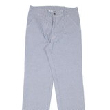 LUTTEURS Houndstooth Workwear Mens Trousers Blue Regular Straight W30 L33