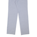 LUTTEURS Houndstooth Workwear Mens Trousers Blue Regular Straight W30 L33