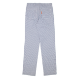 LUTTEURS Houndstooth Workwear Mens Trousers Blue Regular Straight W30 L33