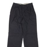 Pleated Womens Trousers Grey Relaxed Straight Wool W24 L29