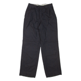 Pleated Womens Trousers Grey Relaxed Straight Wool W24 L29