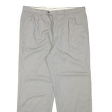 FIRMA Pleated Mens Trousers Grey Relaxed Straight W36 L28