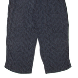 OPUS Chevron Pattern Crop Womens Trousers Grey Loose Straight Viscose W28 L23