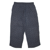 OPUS Chevron Pattern Crop Womens Trousers Grey Loose Straight Viscose W28 L23