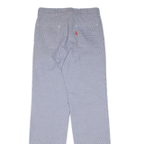 LUTTEURS Houndstooth Workwear Mens Trousers Blue Regular Straight W30 L34