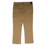 NAUTICA Stretch Chino Mens Twill Trousers Brown Regular Straight W36 L30