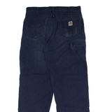 CARHARTT Workwear Mens Canvas Trousers Blue Relaxed Straight W35 L32