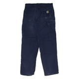 CARHARTT Workwear Mens Canvas Trousers Blue Relaxed Straight W35 L32