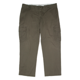 DICKIES Flex Workwear Cargo Mens Twill Trousers Green Regular Straight W40 L30