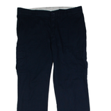 DICKIES Workwear Cargo Mens Trousers Blue Regular Straight W40 L30