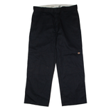 DICKIES Workwear Mens Twill Trousers Black Loose Straight W38 L30