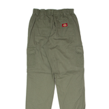 DICKIES Cuffed Cargo Workwear Womens Twill Trousers Green Slim Tapered W24 L29