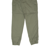 DICKIES Cuffed Cargo Workwear Womens Twill Trousers Green Slim Tapered W24 L29
