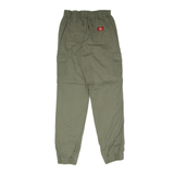 DICKIES Cuffed Cargo Workwear Womens Twill Trousers Green Slim Tapered W24 L29