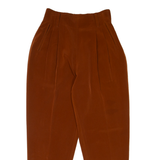 Pleated Womens Trousers Brown Regular Mom W24 L26