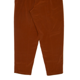 Pleated Womens Trousers Brown Regular Mom W24 L26