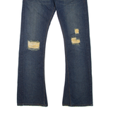 LEVI'S 504 Slouch Distressed Womens Jeans Blue Bootcut Stone Wash W29 L31