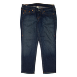 TRUE RELIGION Lizzy Crop Womens Jeans Blue Regular Tapered Stone Wash W32 L25