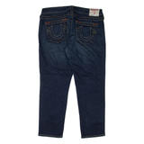 TRUE RELIGION Lizzy Crop Womens Jeans Blue Regular Tapered Stone Wash W32 L25