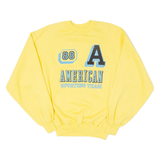 AMERICAN SPORTING TEAM Mens Sweatshirt Yellow Crew Neck USA M