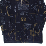 Patterned Mens Sweatshirt Black 1/4 Zip L