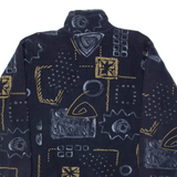 Patterned Mens Sweatshirt Black 1/4 Zip L