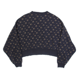 NIKE Cropped Loose Fit Womens Sweatshirt Black Crew Neck S