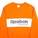 REEBOK Oversized Mens Sweatshirt Orange Crew Neck XS