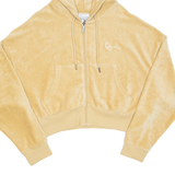 KARL KANI Cropped Womens Beige Hoodie Full Zip S