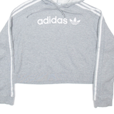 ADIDAS Cropped Womens Grey Hoodie UK 4