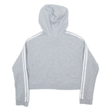 ADIDAS Cropped Womens Grey Hoodie UK 4