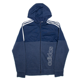 ADIDAS Mens Blue Hoodie Full Zip S