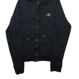 ADIDAS Womens Black Hoodie Full Zip UK 12
