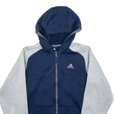 ADIDAS Mens Blue Hoodie Full Zip S