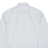 Mens Formal Shirt Blue Striped Long Sleeve M