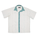 LA ROSE Mens Shirt Beige Crazy Pattern XL