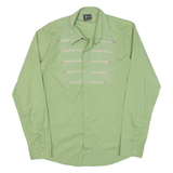 Mens Plain Shirt Green Long Sleeve M