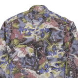 CUSTOM Mens Shirt Purple Crazy Pattern Long Sleeve S