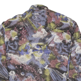 CUSTOM Mens Shirt Purple Crazy Pattern Long Sleeve S