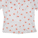 HAWAI Mens Shirt White Crazy Pattern M