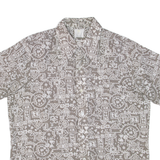 HAWAI Mens Shirt Beige Crazy Pattern L