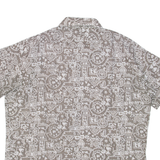 HAWAI Mens Shirt Beige Crazy Pattern L