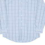 TOMMY HILFIGER Mens Shirt Blue Check Long Sleeve L