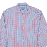 TOMMY HILFIGER Fitted Mens Shirt Blue Check Long Sleeve L